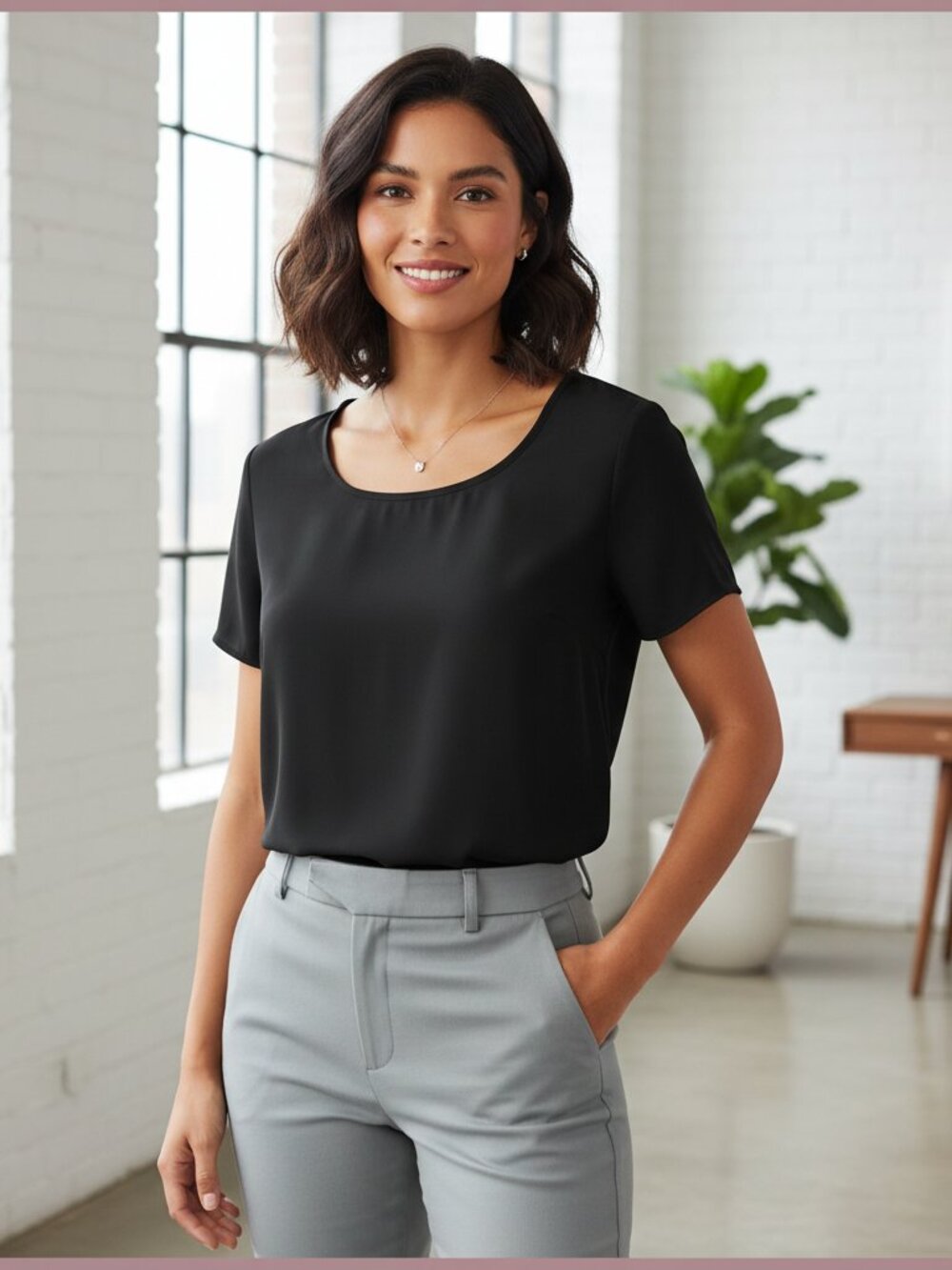Black Silk T-Shirt XS Minimalist Luxe Tee Elegant Classic Essential Top
